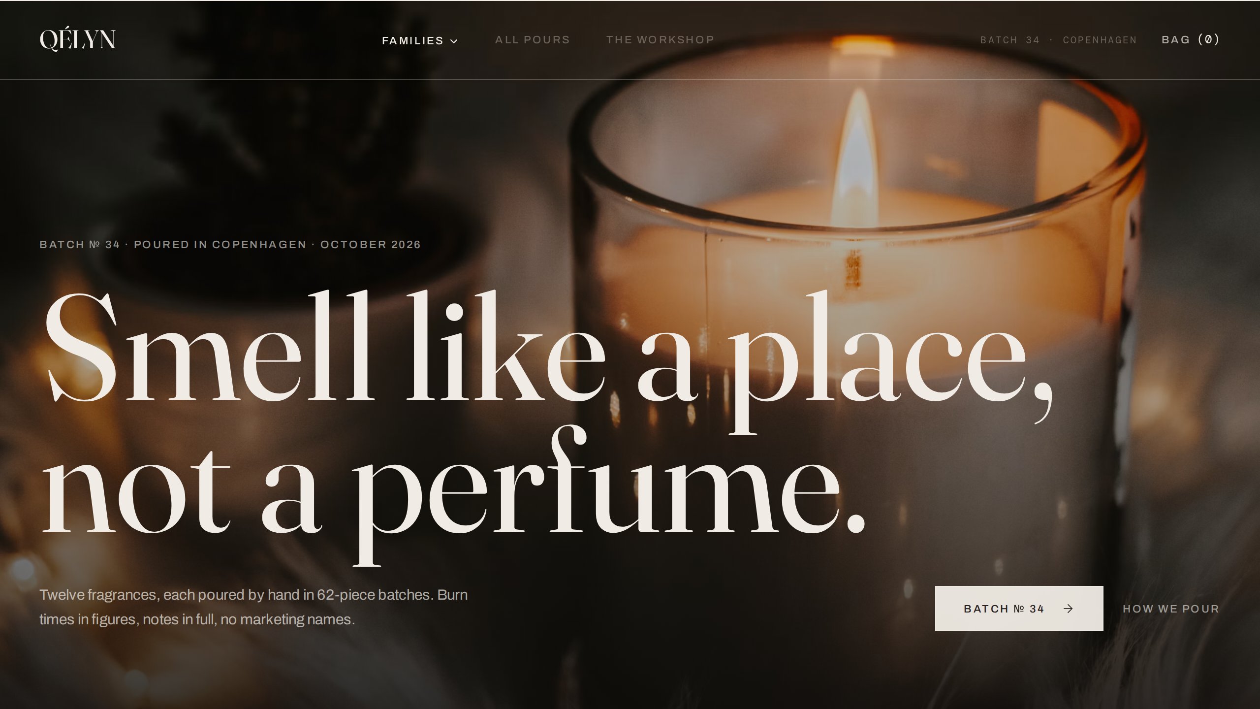 QÉLYN — Candles Poured in Small Batches, running